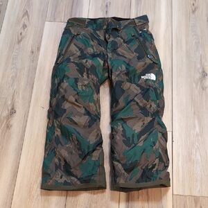 The North Face Freedom Green and Brown Camouflage Snow Pants